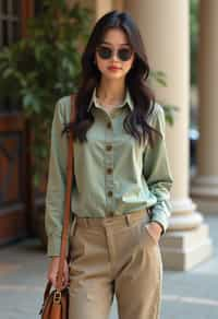 a woman in preppy style, old money aesthetic, posh style, elite school stlye, luxurious style, gossip girl neo-prep style, ralph lauren style, country club style, ivy league style 