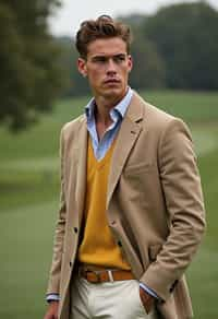 a man in preppy style, old money aesthetic, posh style, elite school stlye, luxurious style, gossip girl neo-prep style, ralph lauren style, country club style, ivy league style 