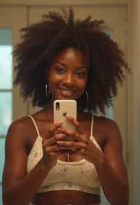 beautiful woman taking a selfie in bathroom mirror