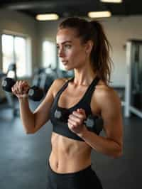 a confident  feminine woman engaging in a fitness routine