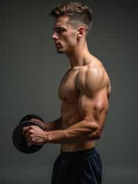 a confident masculine  man engaging in a fitness routine