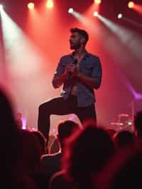 masculine  man enjoying a concert or music festival