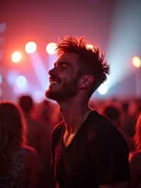 masculine  man enjoying a concert or music festival