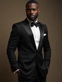 an alluring masculine  man dressed in elegant evening wear