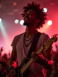 masculine  man enjoying a concert or music festival