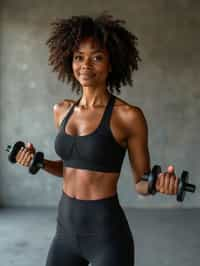 a confident  feminine woman engaging in a fitness routine