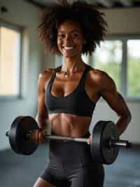 a confident  feminine woman engaging in a fitness routine