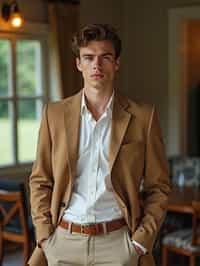 a man in preppy style, old money aesthetic, posh style, elite school stlye, luxurious style, gossip girl neo-prep style, ralph lauren style, country club style, ivy league style 