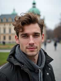 man in Vienna with the Schönbrunn Palace in the background