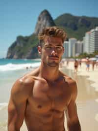 man in Rio de Janeiro at Ipanema Beach