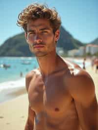 man in Rio de Janeiro at Ipanema Beach