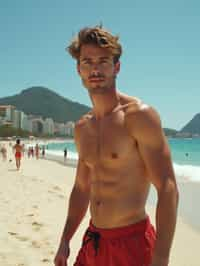 man in Rio de Janeiro at Ipanema Beach