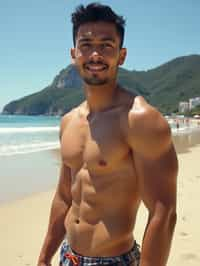 man in Rio de Janeiro at Ipanema Beach