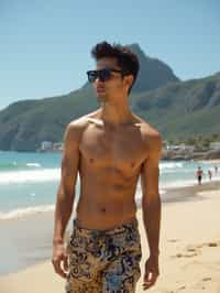 man in Rio de Janeiro at Ipanema Beach