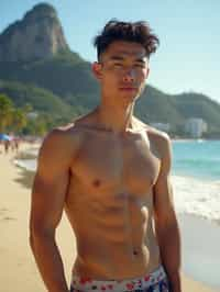 man in Rio de Janeiro at Ipanema Beach