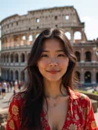 woman in Rome with the Colosseum in the background