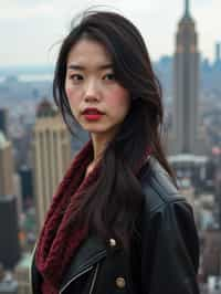 woman in New York City with Manhattan in background