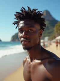 man in Rio de Janeiro at Ipanema Beach