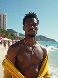 man in Rio de Janeiro at Ipanema Beach