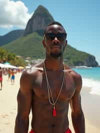 man in Rio de Janeiro at Ipanema Beach