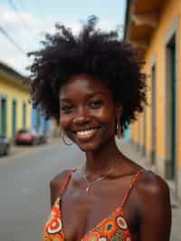 woman in Havana with the colorful old town in the background