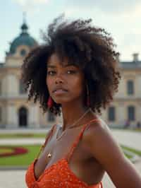 woman in Vienna with the Schönbrunn Palace in the background