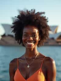 woman in Sydney with the Sydney Opera House in the background