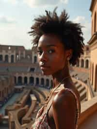 woman in Rome with the Colosseum in the background