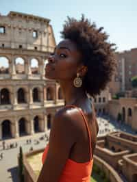 woman in Rome with the Colosseum in the background