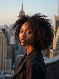 woman in New York City with Manhattan in background