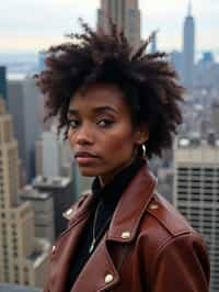 woman in New York City with Manhattan in background