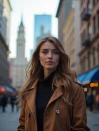 woman in New York City with Manhattan in background