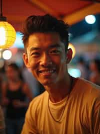 man at a pop-up food market at night, combining the love for street food with nightlife