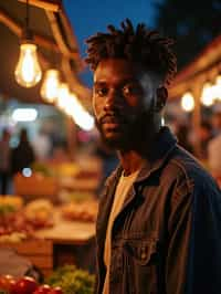 man at a pop-up food market at night, combining the love for street food with nightlife