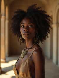 woman in a serene temple or sacred space