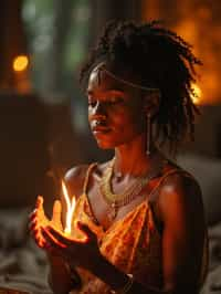 woman receiving energy healing in a healing circle