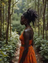 woman in a labyrinth or walking a sacred path