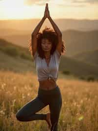 woman practicing yoga in a beautiful natural setting