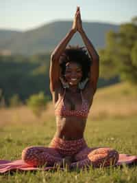 woman practicing yoga in a beautiful natural setting