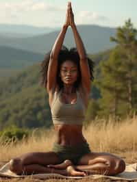 woman practicing yoga in a beautiful natural setting