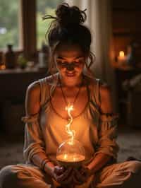 woman receiving energy healing in a healing circle