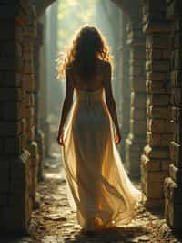 woman in a labyrinth or walking a sacred path