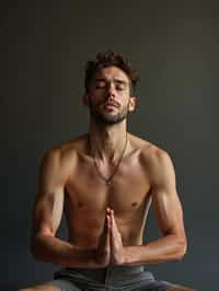 man practicing breathwork or pranayama