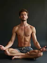 man practicing breathwork or pranayama