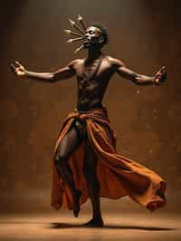 man performing a sacred dance or movement