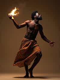 man performing a sacred dance or movement