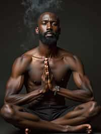 man practicing breathwork or pranayama