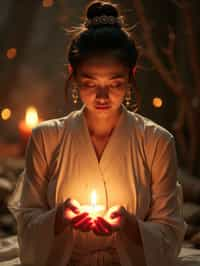 woman receiving energy healing in a healing circle