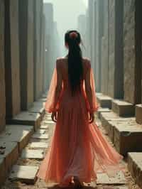 woman in a labyrinth or walking a sacred path