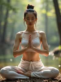 woman practicing yoga in a beautiful natural setting